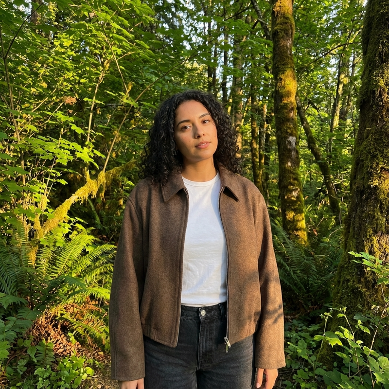 Birch Marlowe Women’s Cropped Jacket | Zip-Front Closure, Structured Silhouette
