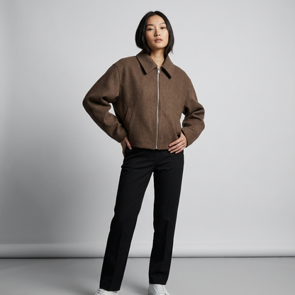 Birch Marlowe Women’s Cropped Jacket | Zip-Front Closure, Structured Silhouette