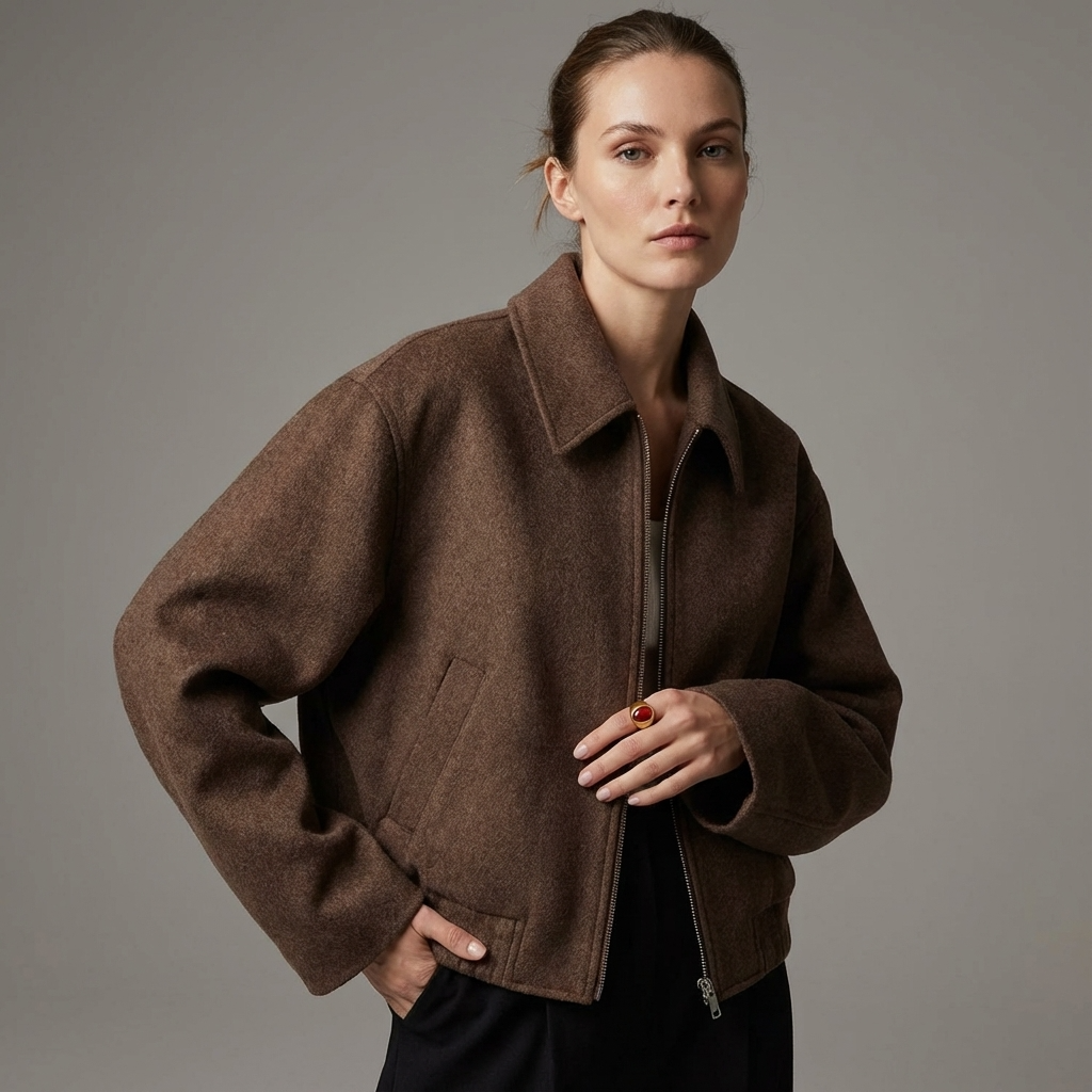 Birch Marlowe Women’s Cropped Jacket | Zip-Front Closure, Structured Silhouette