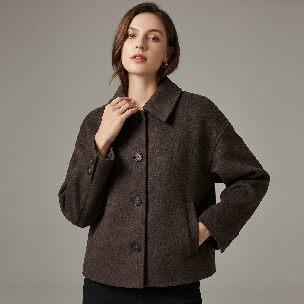Manteau court femme Marina | Fermeture boutonnée, silhouette structurée