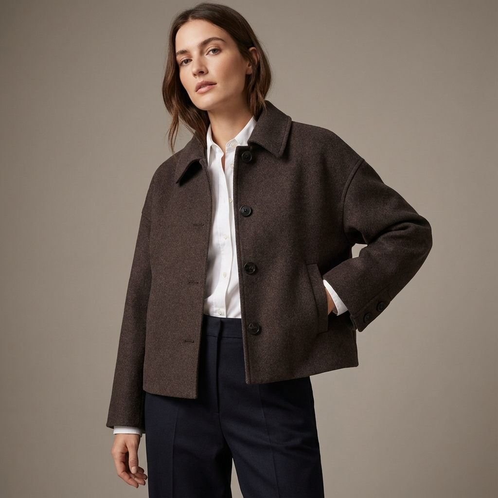Manteau court femme Marina | Fermeture boutonnée, silhouette structurée