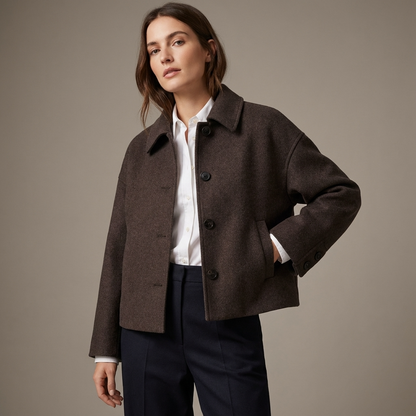 Manteau court femme Marina | Fermeture boutonnée, silhouette structurée