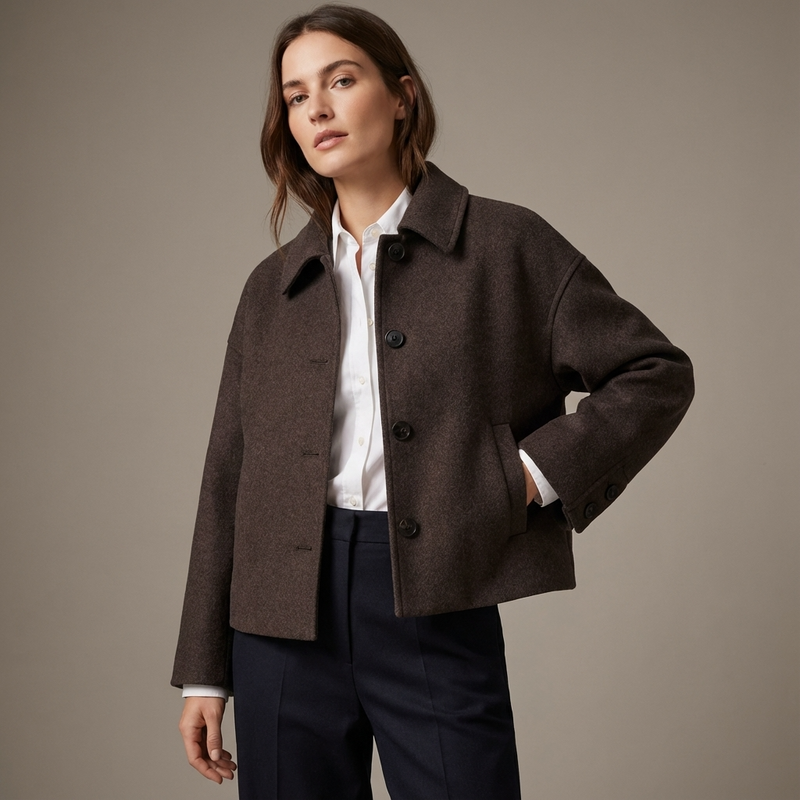 Manteau court femme Marina | Fermeture boutonnée, silhouette structurée