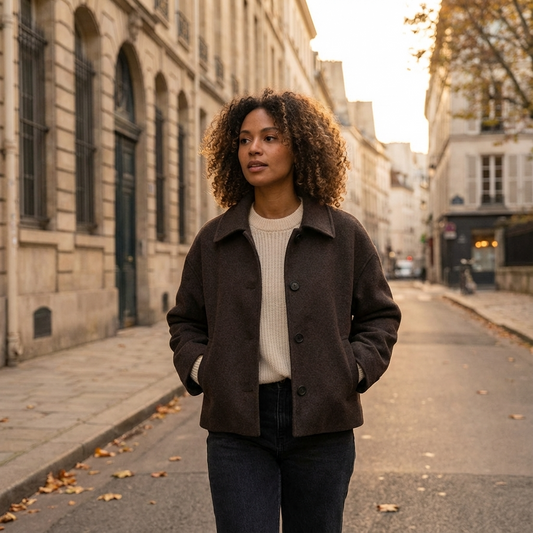 Manteau court femme Marina | Fermeture boutonnée, silhouette structurée