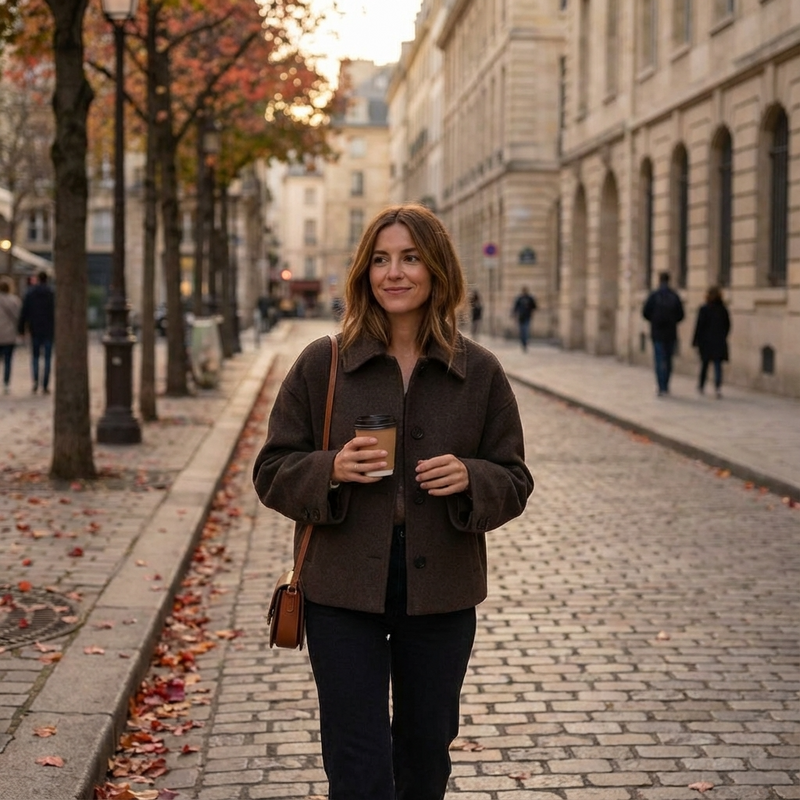 Manteau court femme Marina | Fermeture boutonnée, silhouette structurée