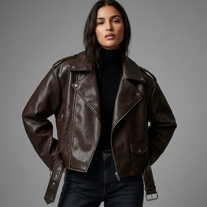 Sienna Women’s Cropped Peacoat Jacket | Double-Breasted Front, Boxy Silhouette