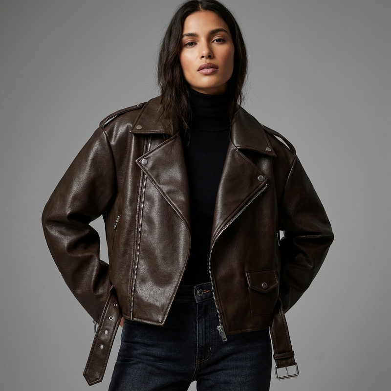 Sienna Women’s Cropped Peacoat Jacket | Double-Breasted Front, Boxy Silhouette
