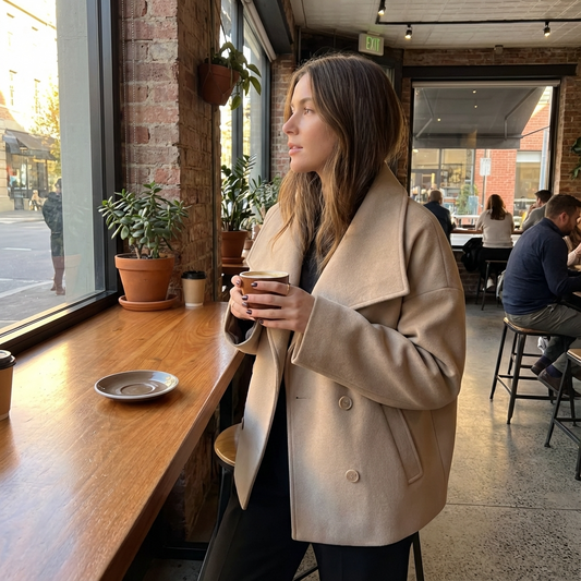 Caban en laine femme Monroe | Boutons croisés, col à revers oversize