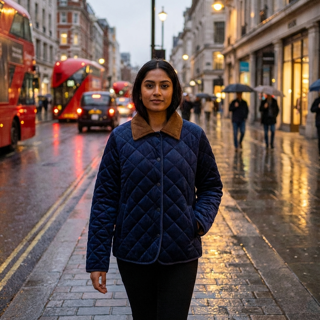 Veste matelassée pour femmes Avery | Couture en losanges, col contrastant