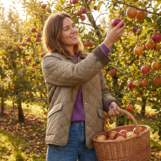 Chaqueta acolchada para mujer Avery | Costura en diamante, Cuello en contraste