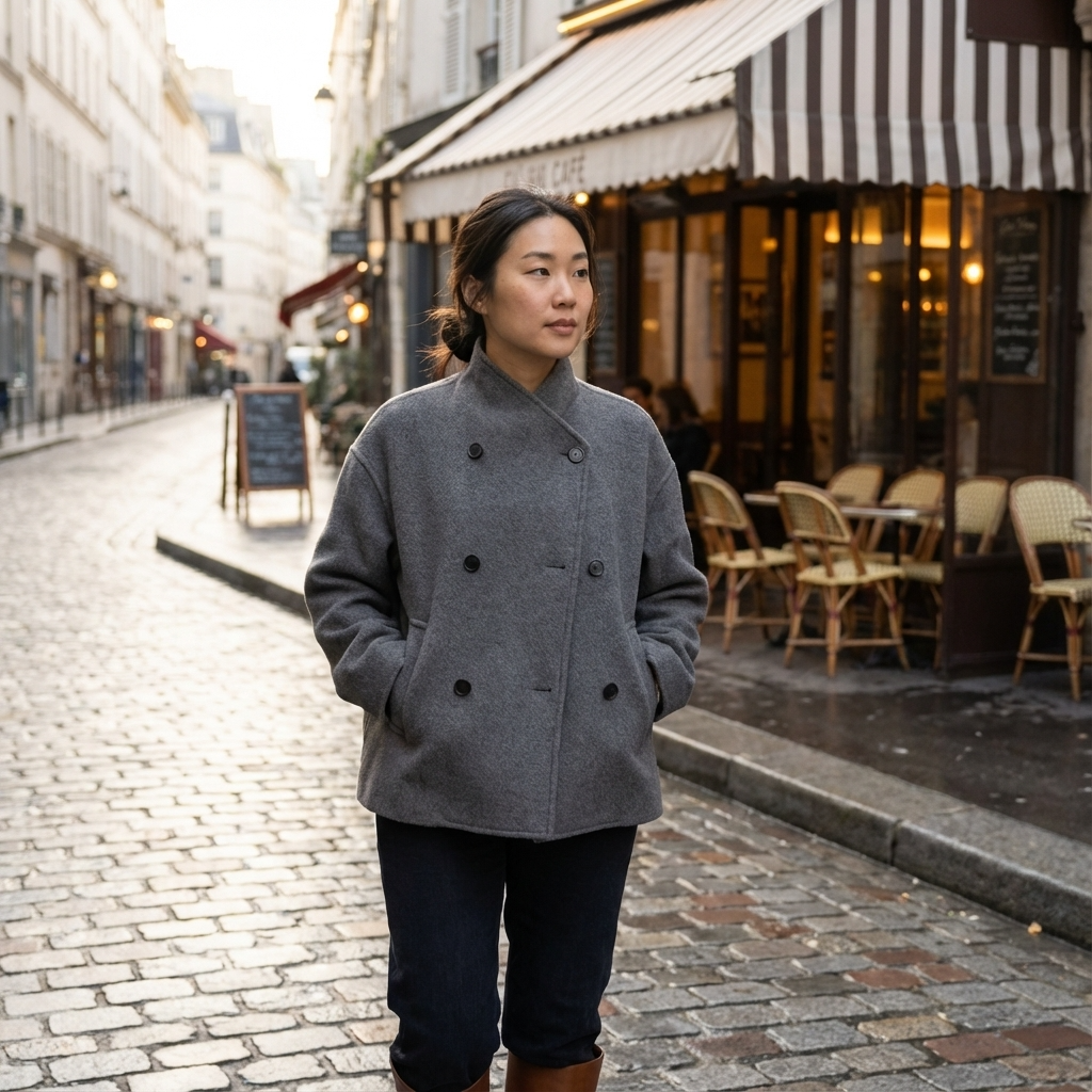 Manteau oversize pour femmes Liora | Devant croisé à double boutonnage, silhouette décontractée