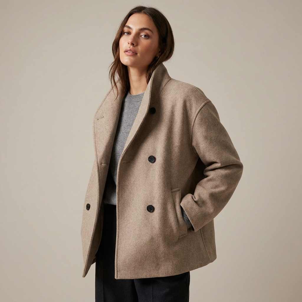 Manteau oversize pour femmes Liora | Devant croisé à double boutonnage, silhouette décontractée