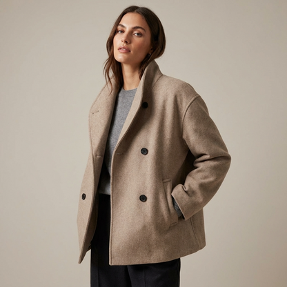 Manteau oversize pour femmes Liora | Devant croisé à double boutonnage, silhouette décontractée