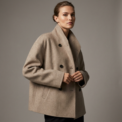 Manteau oversize pour femmes Liora | Devant croisé à double boutonnage, silhouette décontractée