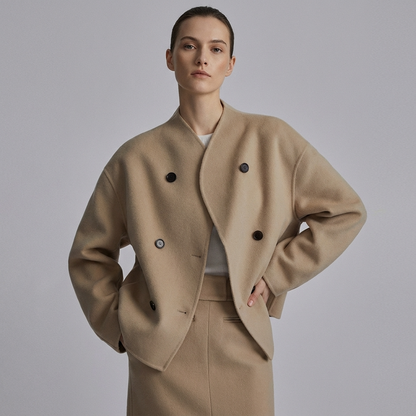 Manteau oversize pour femmes Liora | Devant croisé à double boutonnage, silhouette décontractée