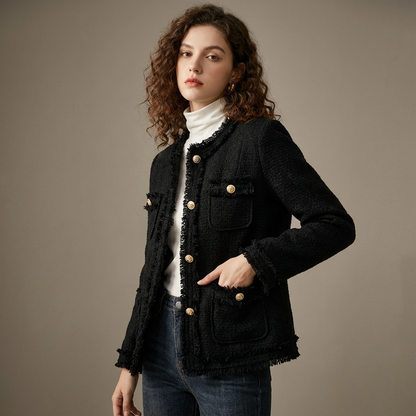 Chaqueta vintage para mujer Isabella | Acabado texturizado, Diseño con botones al frente