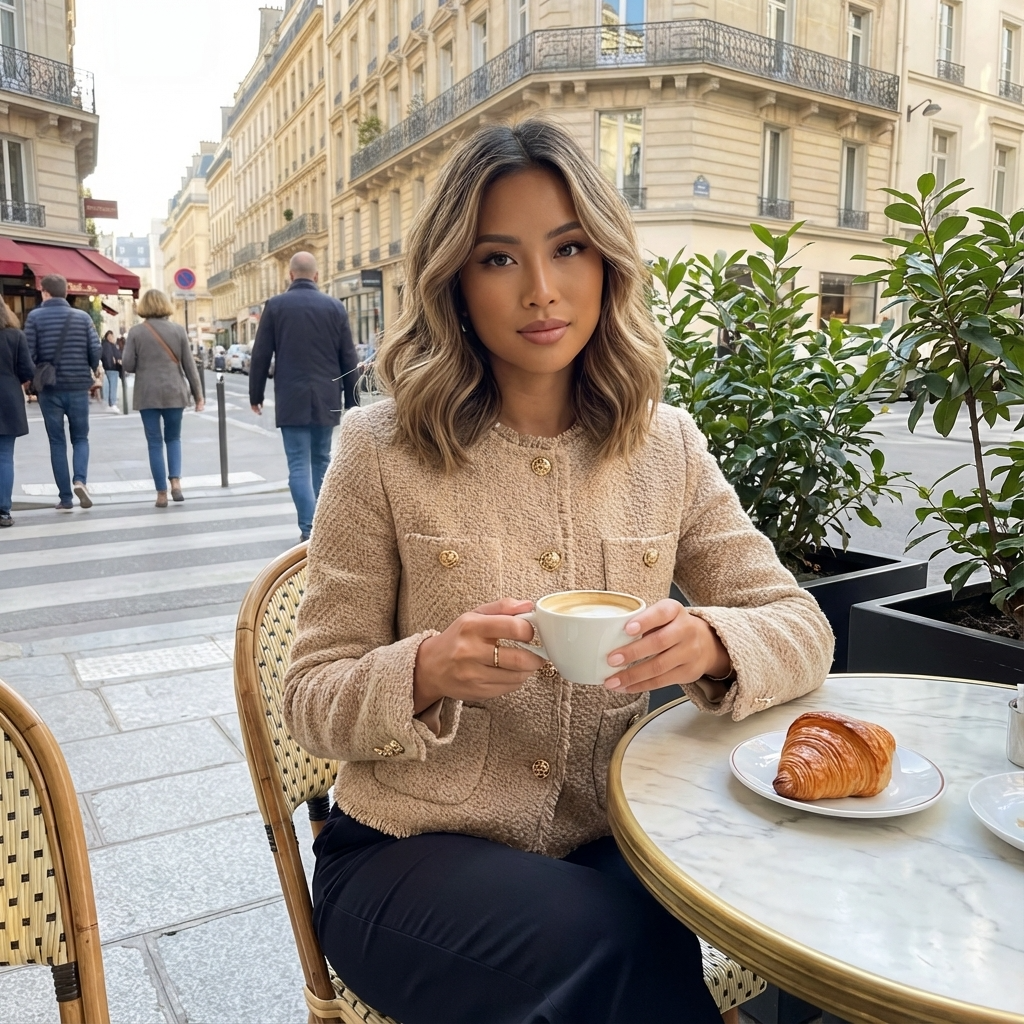 Chaqueta vintage para mujer Isabella | Acabado texturizado, Diseño con botones al frente