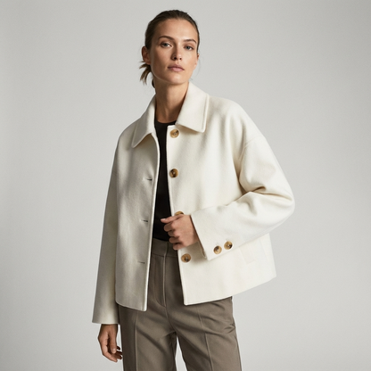 Manteau court pour femmes Clara | Boutonné devant, coupe décontractée