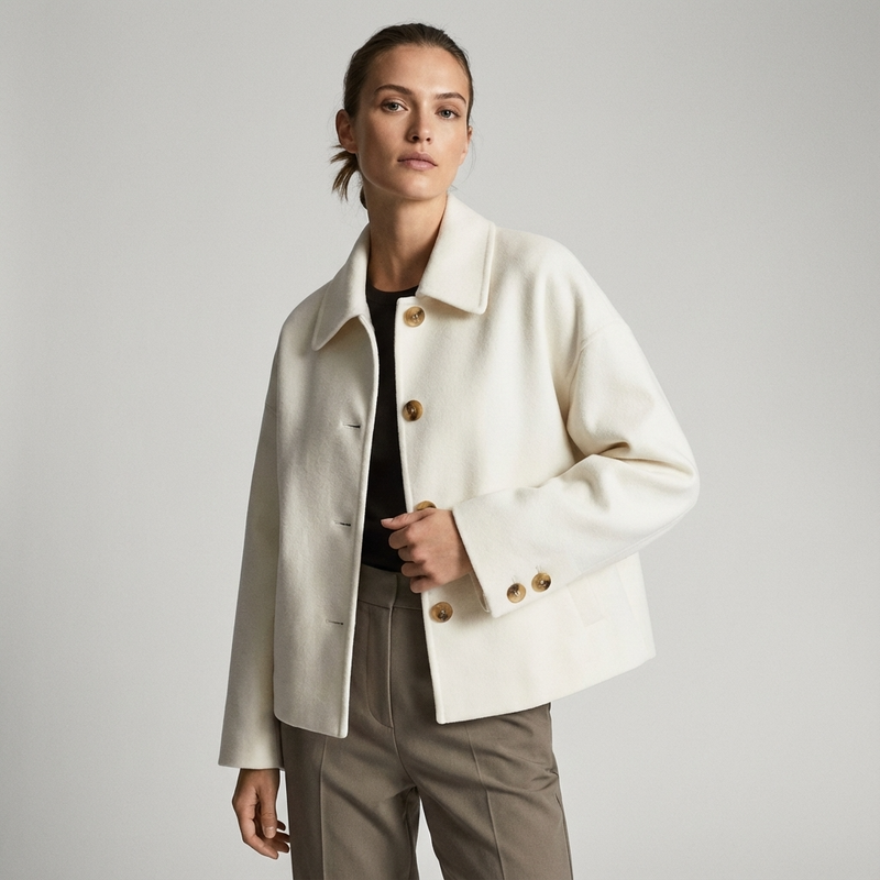 Manteau court pour femmes Clara | Boutonné devant, coupe décontractée