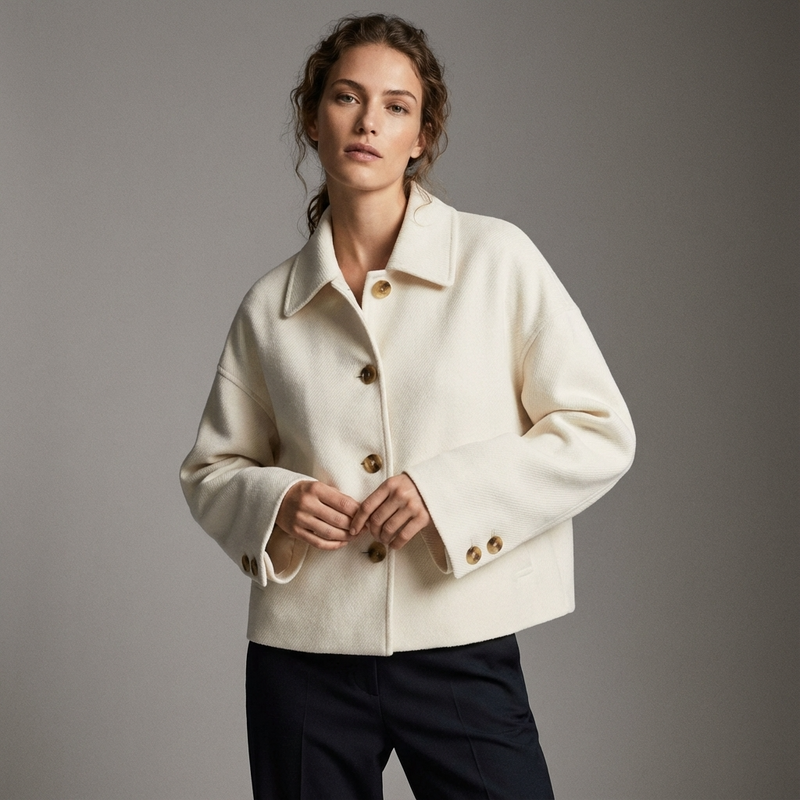 Manteau court pour femmes Clara | Boutonné devant, coupe décontractée