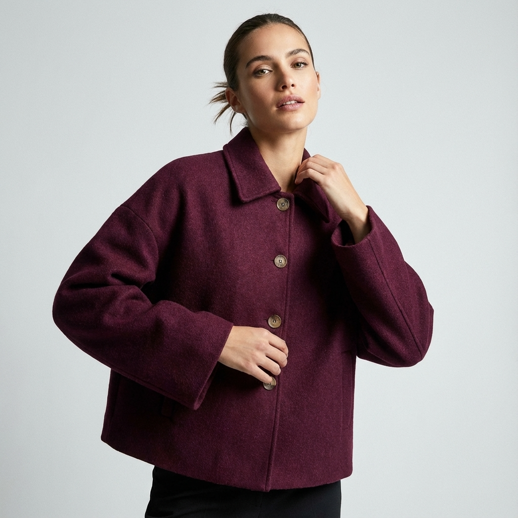 Manteau court pour femmes Clara | Boutonné devant, coupe décontractée