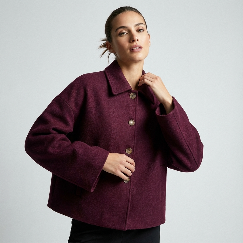 Manteau court pour femmes Clara | Boutonné devant, coupe décontractée