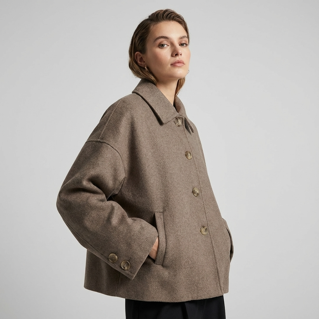 Manteau court pour femmes Clara | Boutonné devant, coupe décontractée