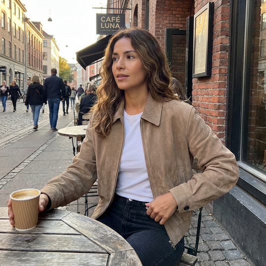 Blouson bomber pour femmes Aurelia | Fermeture éclair sur le devant, longueur courte