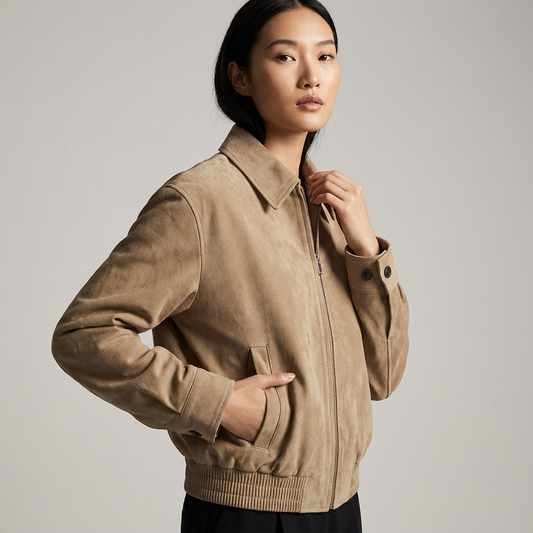 Blouson bomber pour femmes Aurelia | Fermeture éclair sur le devant, longueur courte