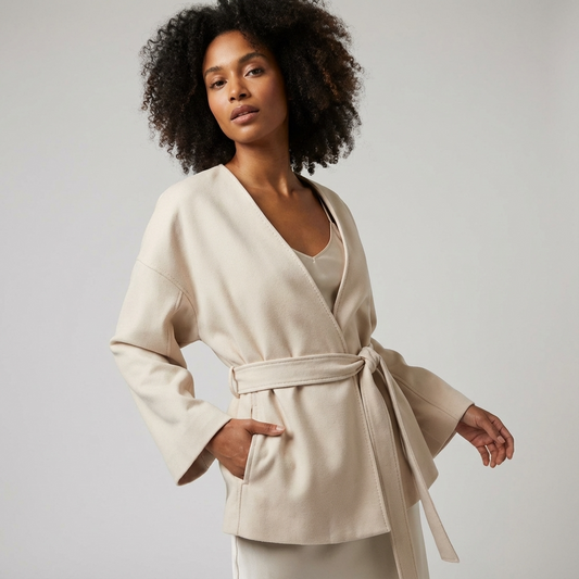 Veste portefeuille pour femmes Arden | Col en V, ceinture à nouer à la taille