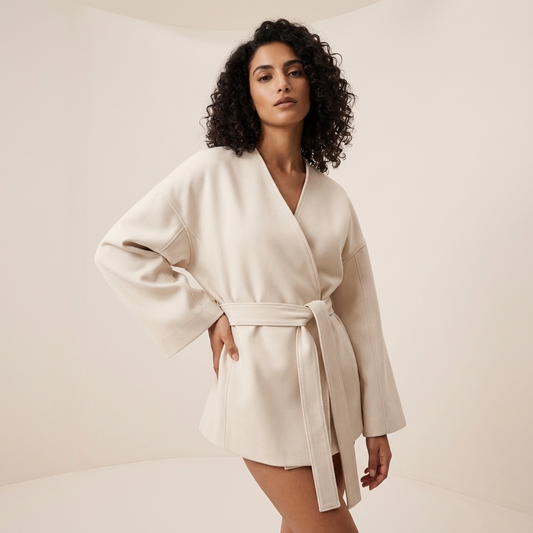 Veste portefeuille pour femmes Arden | Col en V, ceinture à nouer à la taille