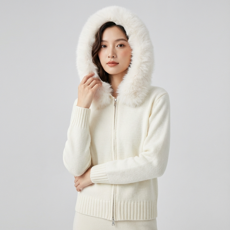 Chaqueta de Piel Sintética para Mujeres Lyra | Capucha Oversized, Silueta Acolchada