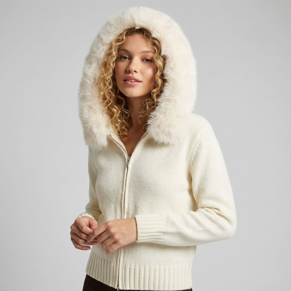 Chaqueta de Piel Sintética para Mujeres Lyra | Capucha Oversized, Silueta Acolchada