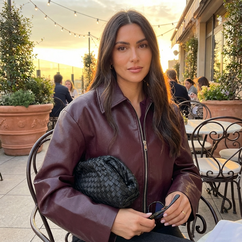 Elowen Women’s Cropped Jacket | Zip Front, Classic Collar