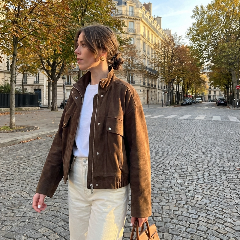Willow Laura Women’s Bomber Jacket | Zip Front, Stand Collar