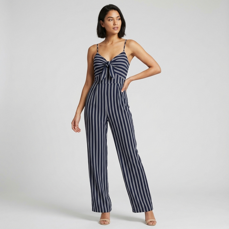 Mono sin espalda de Elara para mujer | Diseño a rayas, Tirantes de espagueti