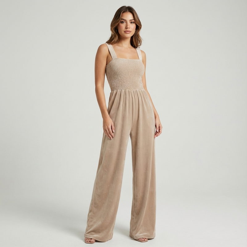 Mono para Mujer Lucia | Cuerpo Fruncido, Silueta de Pierna Ancha