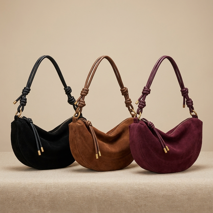 Bolso de hombro para mujer Mila | Forma de media luna, Correa anudada