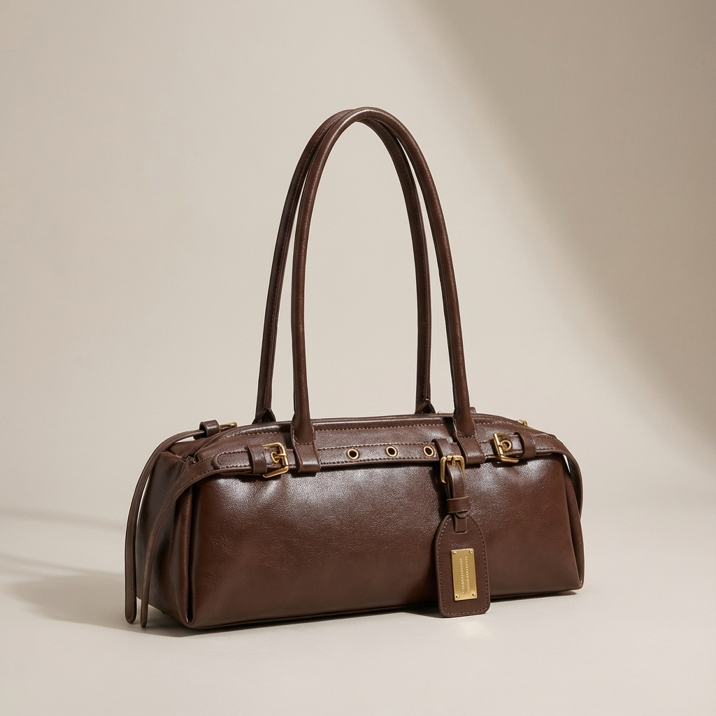 Sac à épaule pour femmes Camila | Forme cylindrique, détails de sangle à boucle