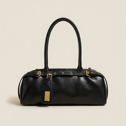 Bolso de hombro para mujer Camila | Forma cilíndrica, Detalles de correa con hebilla