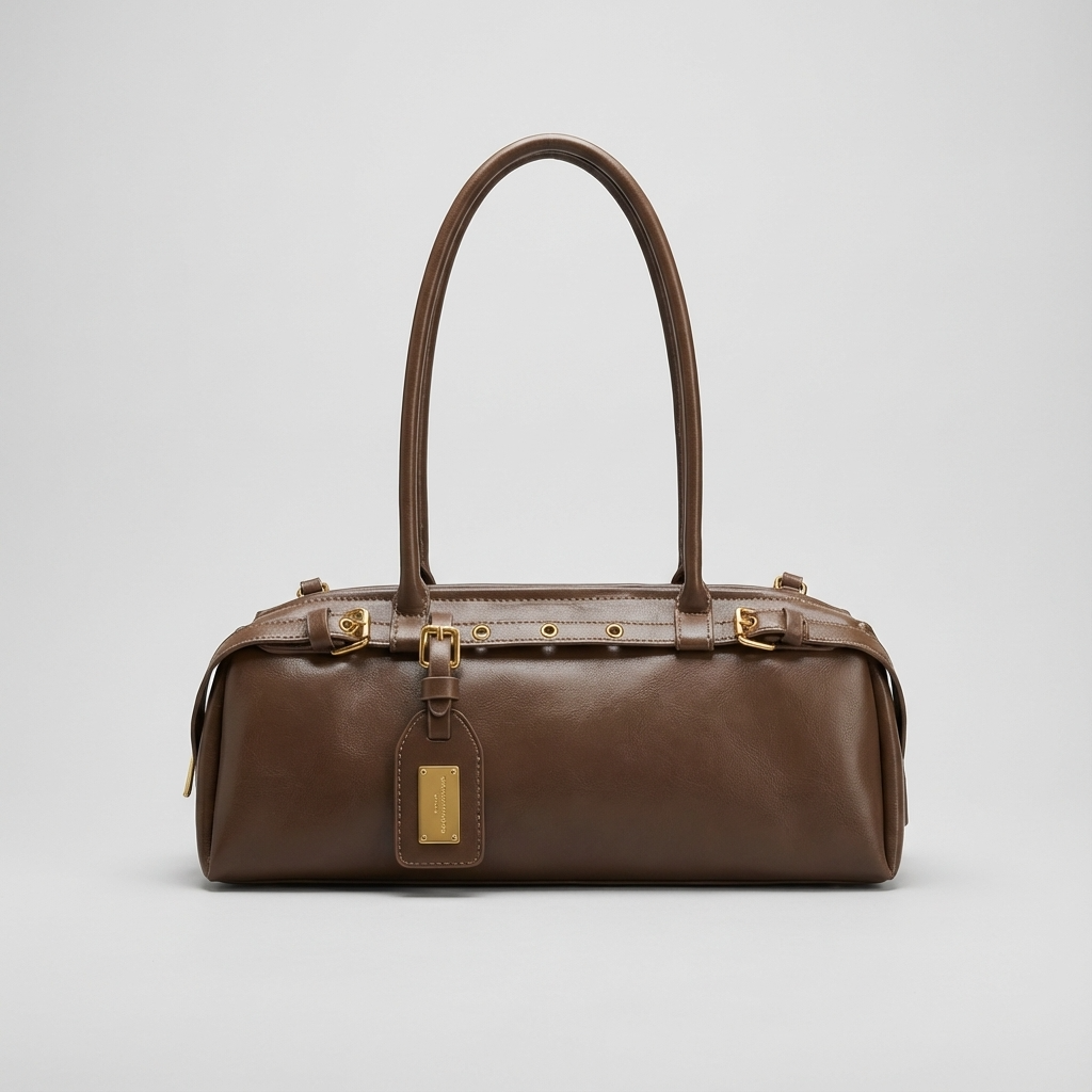 Sac à épaule pour femmes Camila | Forme cylindrique, détails de sangle à boucle