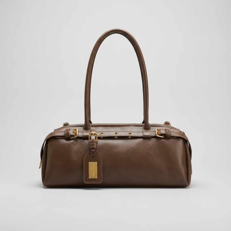 Sac à épaule pour femmes Camila | Forme cylindrique, détails de sangle à boucle