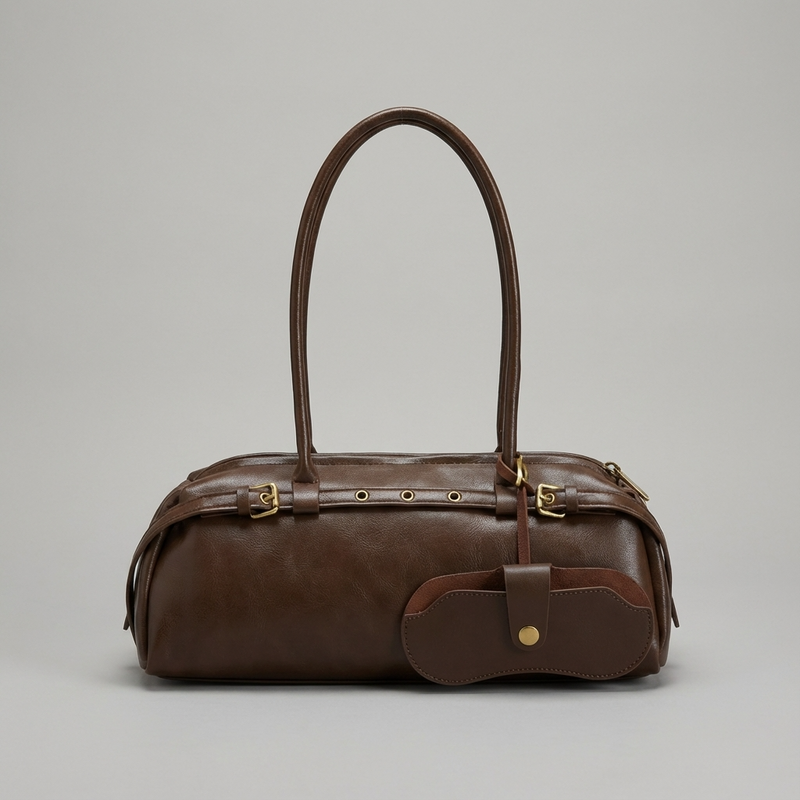 Cedar Noelle Women’s Shoulder Bag | Cylindrical Shape, Buckle Accents