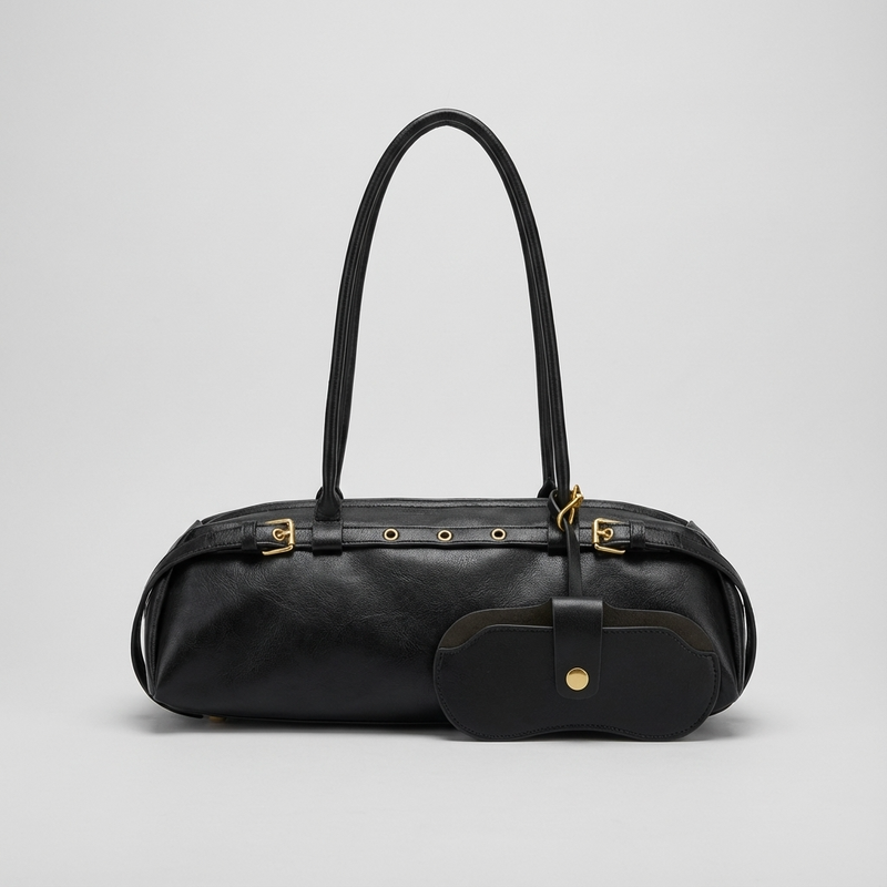 Cedar Noelle Women’s Shoulder Bag | Cylindrical Shape, Buckle Accents