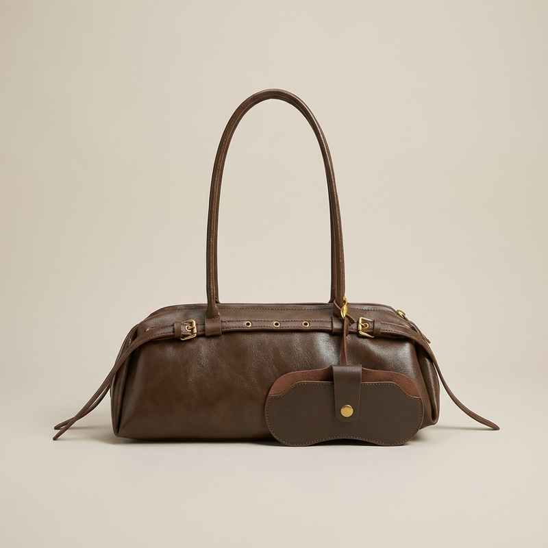 Sac à épaule pour femmes Camila | Forme cylindrique, détails de sangle à boucle