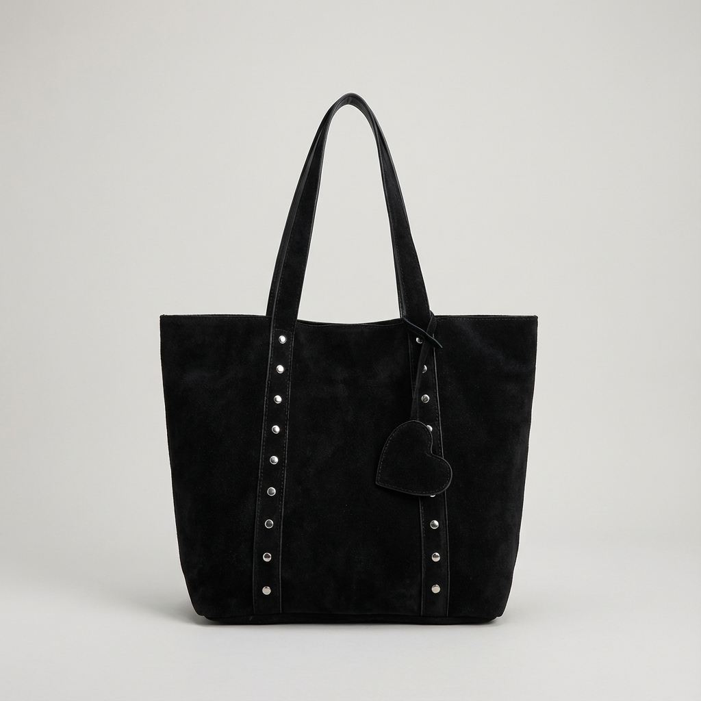 Sac fourre-tout pour femmes Aurelia | Bandoulières cloutées, breloque en forme de cœur