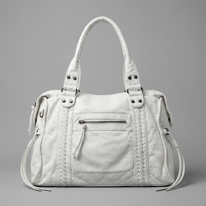 Bolso de Hombro para Mujeres Rhea | Diseño de Panel Trenzado, Estructura Suave