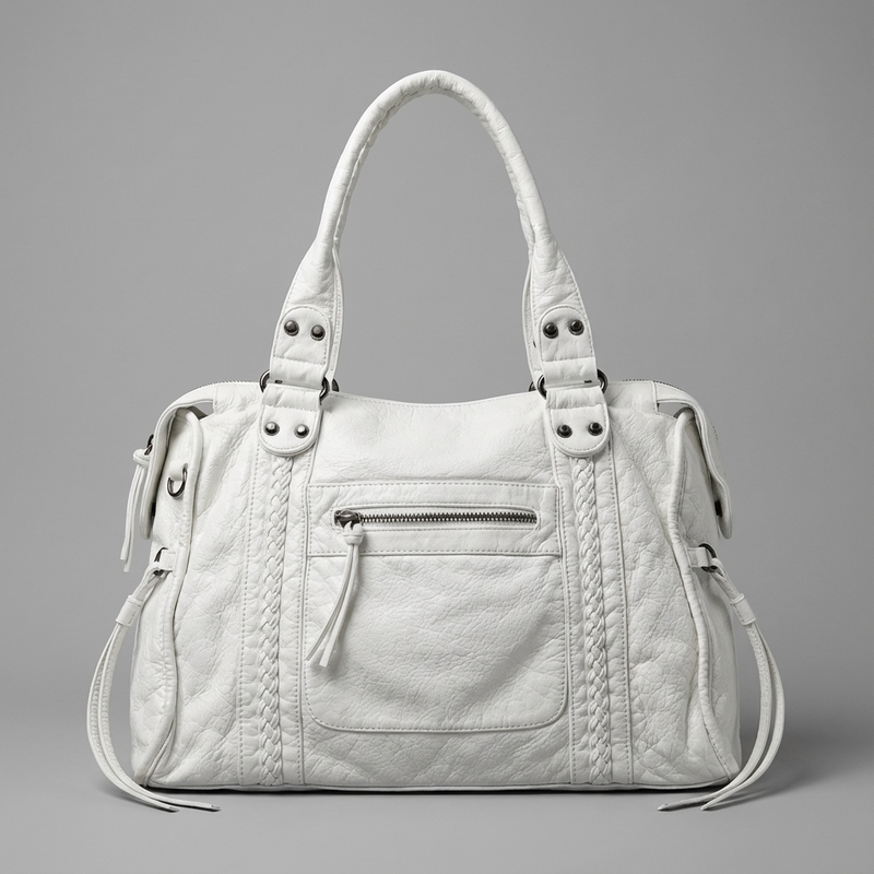 Bolso de Hombro para Mujeres Rhea | Diseño de Panel Trenzado, Estructura Suave