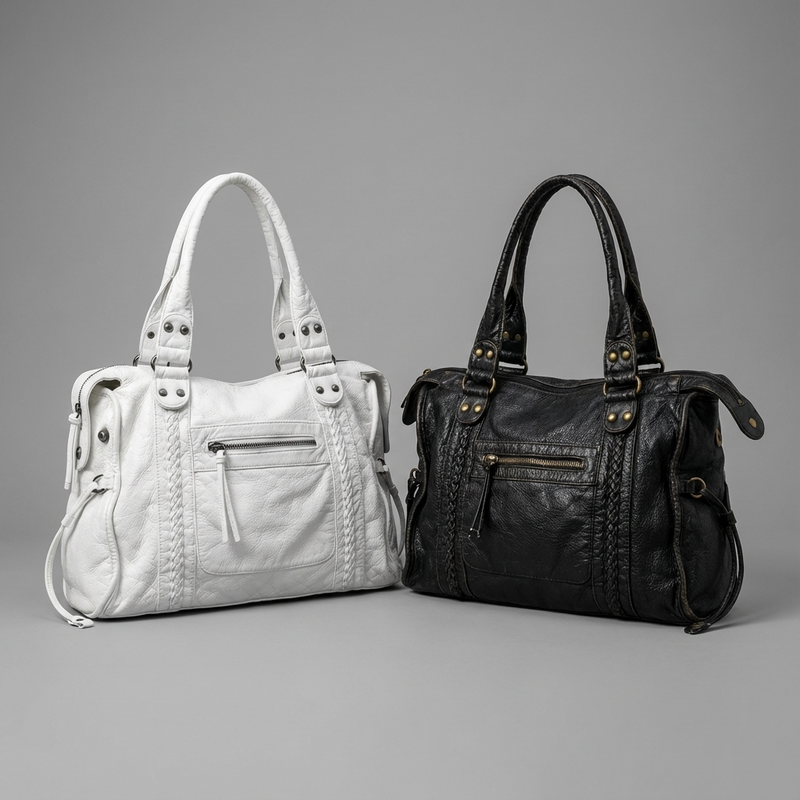 Bolso de Hombro para Mujeres Rhea | Diseño de Panel Trenzado, Estructura Suave