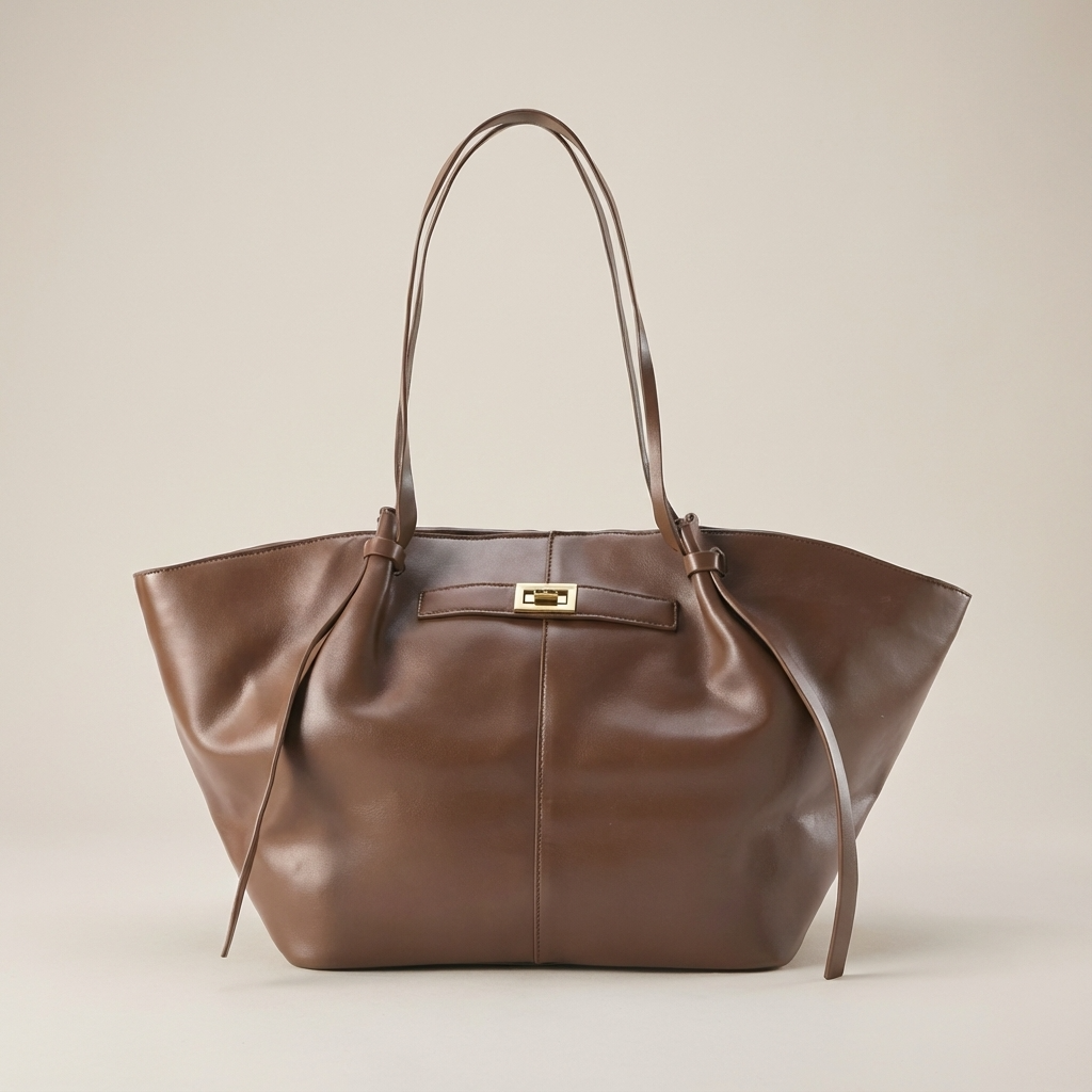 Bolso Tote Comprador para Mujeres Marielle | Silueta Ancha, Detalle de Cierre Giratorio